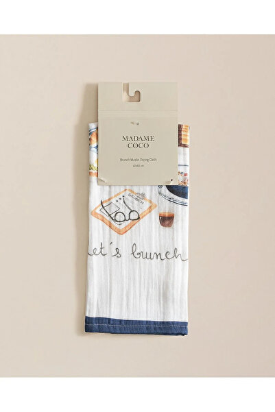 Madame Coco M.C Brunch Muslin Drying Cloth - White/Navy 40*60 cm