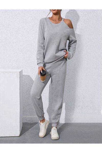 ARV MODA FASHİON THAT İNSPİRES OMUZ DETAY İKİ İPLİK İKİLİ EŞOFMAN TAKIM