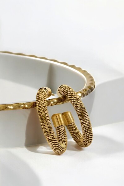 MUTENA New Design Vintage Weave Weaving Round Loop Earrings