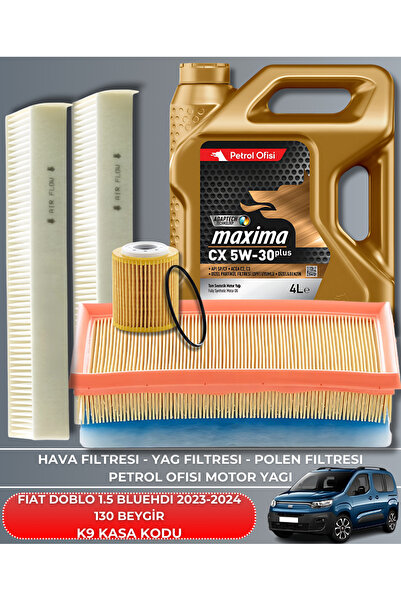Petrol Ofisi FIAT DOBLO 1.5 BLUEHDI 2023-2024 130 BEYGİR HAVA YAĞ POLEN FİLTR...