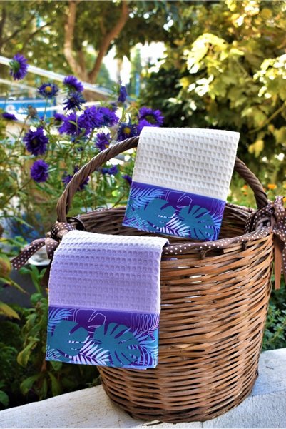 Lorenzella Kitchen Towel Set of 2 – 40X60 cm Waffle Woven Digital Printing