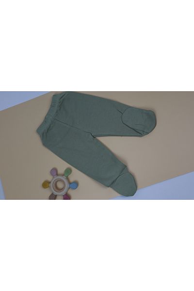 Vita Bella Luxe Baby Booties with Airplane Pattern and Green Single Bottom