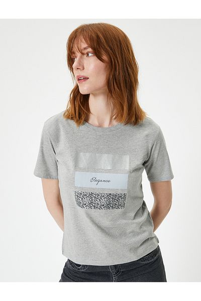 Koton Printed T-Shirt Crew Neck Short Sleeve Standard Fit