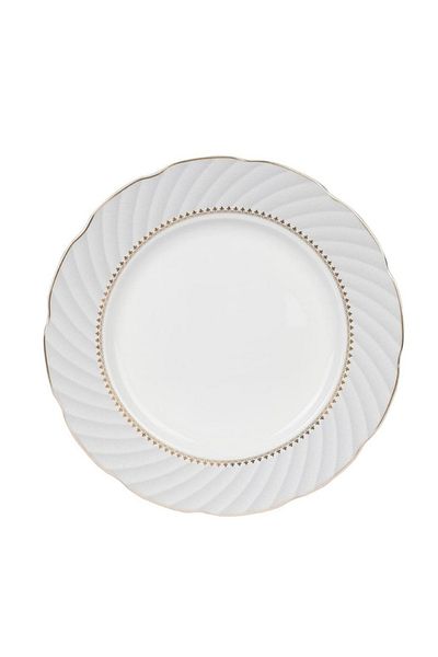 Kütahya Porselen Olympos Gold Net - 27 cm Bone Serving Plate