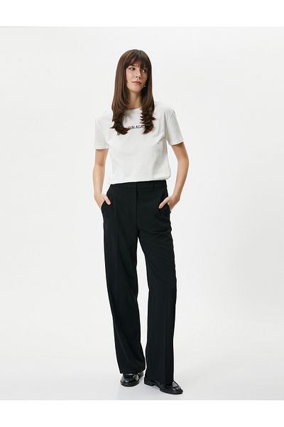 Koton Tricou din bumbac imprimat cu decolteu