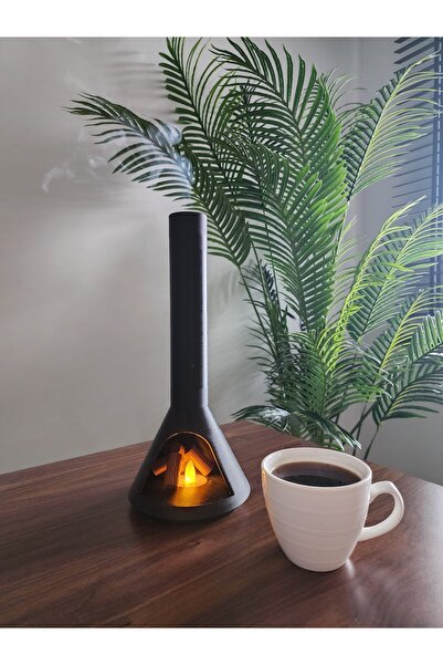 Alseka Şömine Görünümlü Işıklı Tütsülük