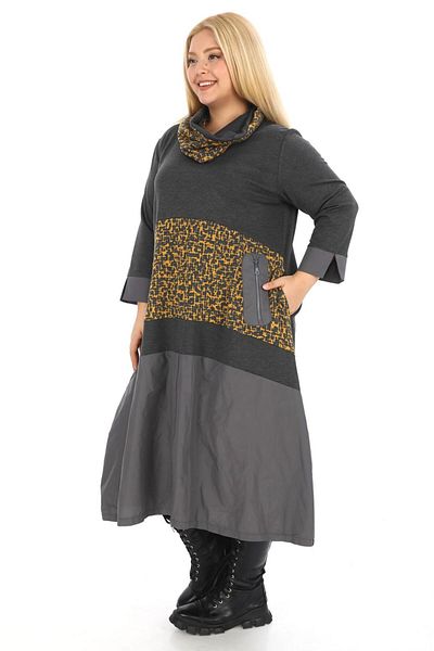lovedrobe Women's Plus Size Dress 24545-Grey - 52