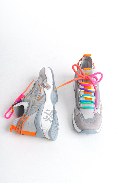 MARSEDO Жіночі кросівки Flexy Grey з високою підошвою та шнурівкою