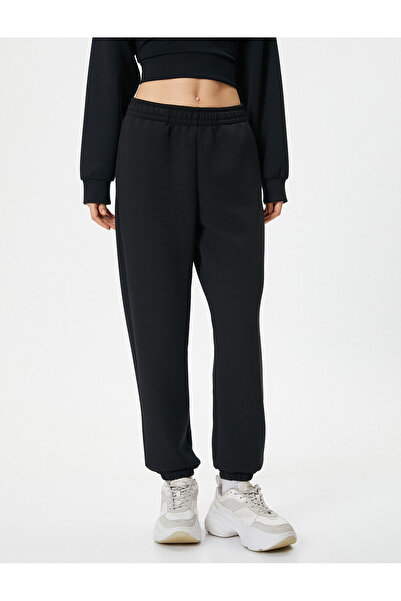 Koton Spor Basic Jogger Eşofman Altı Yüksek Bel Rahat Kalıp Cepli