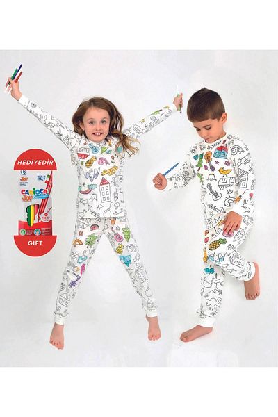 pistyle Boys' and Girls' Pajamas Set - Painted, Custom Pencil, Is Our Gift