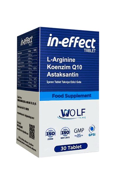 WOLF İLAÇ Astaxanthin Coenzymeq10 Arginine Carnitine - Ginseng Selenium Infertilite Wlf34