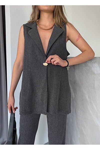 Ekim Store Бордовий жилет-штани подвійний комплект