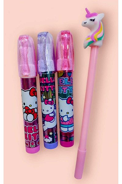 Hello Kitty Laying Egg Eraser Set of 3 - Gel Ballpoint Pen Gift