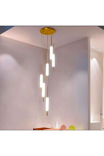 Vonalight 6-Piece Acrylic, Staircase, Gallery, Villa, Office, Home, Pendant, Chandelier, Led Lighting, Decorative 3000K Light