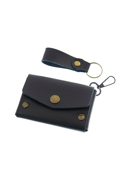 Miaju Dark Blue Color, Leather, Coin Purse Set with Hook, Best Gift for Special Occasions, Special Production