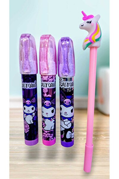 kuromi Yumurtlayan Silgi 3 Lü Set - Jel Tükenmez Kalem Hediyeli
