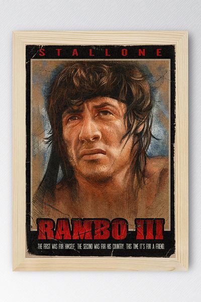Saturn Rambo Framed Painting - Rambo Fim Poster Painting