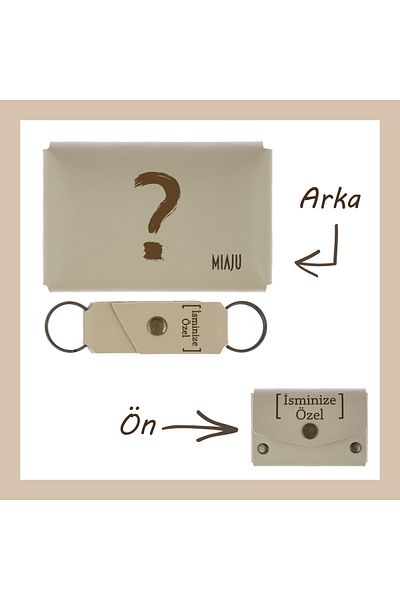 Miaju Milk Coffee Colored Art and Thought Fitting Wallet and Keychain - Complete Style