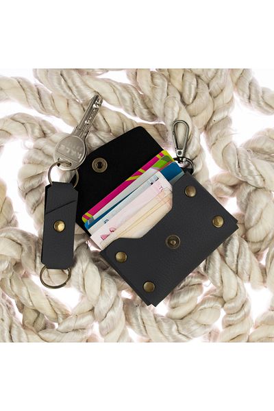 Miaju Matte Navy Color Leather Coin Purse Set with Hooks, Best Gift for Special Occasions