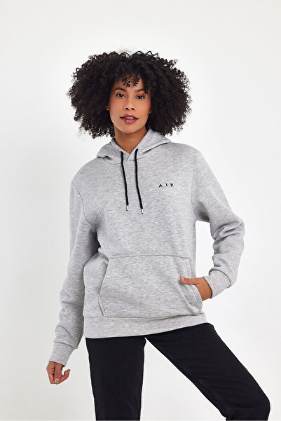 Superlife Γυναικείο φούτερ με κουκούλα, άνετο και άνετο, με φλις εσωτερικά, 3 κλωστές, κεντημένο με αέρα, φούτερ spr24swK07