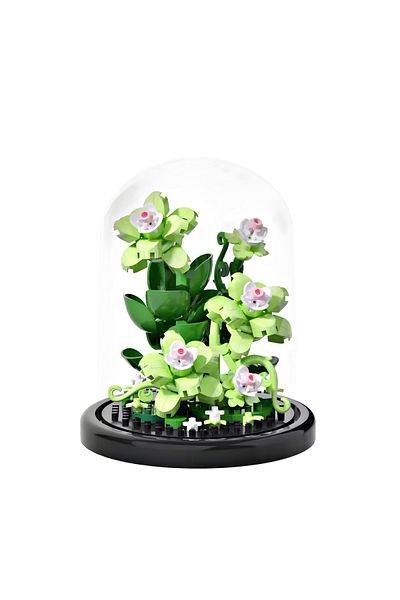 DEK Bricks 10.5 cm Gift Decoration - Infinite Flowers, Simbidium Orchid Building Blocks 235 Pieces