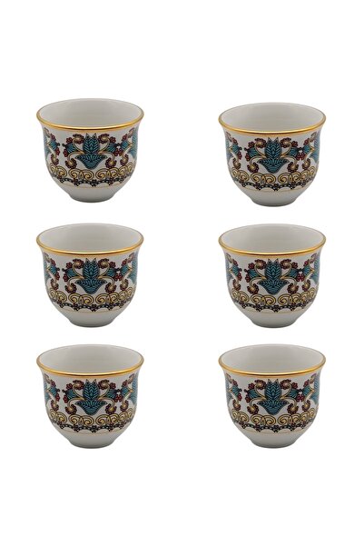 DUKKANI ISTANBUL 6-Piece Hazel Green Porcelain Gawa Cup Set