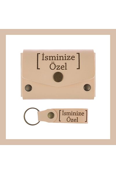 miawiki Powder Color, Specially Designed Wallet and Keychain Set for Your Name, an Exquisite Gift for Your Loved Ones