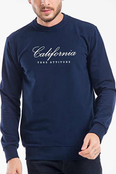 Superlife Ανδρικό φούτερ με λεπτή εφαρμογή με λαιμόκοψη με στάμπα California SPR24SW125