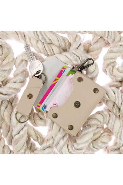 Miaju Coin Purse Set with Milk Coffee Color Leather Hooks, Best Gift for Special Occasions