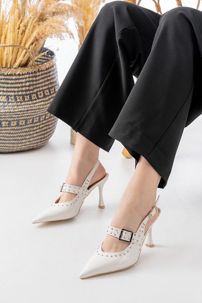 Egepass Eliz Trope Stylish Elegant Women's Heel Shoes with Buckle Detail