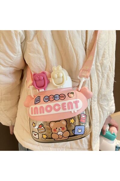 Livava Straw Drinker, Adhesive and with Hanger, 18X15 - Pink-