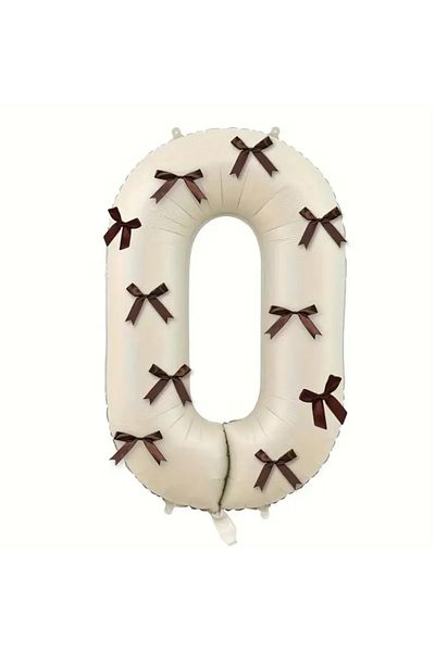 aşkın concept 76 cm Instant Coffee Bow - Cream Beige Number Balloon Foil