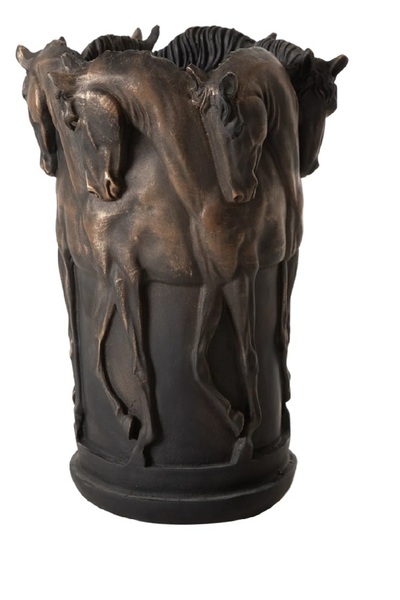 Dekoromi DEKORATİF ATLI KALI VAZO BİBLO 22X29CM