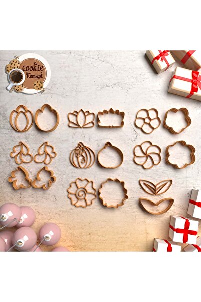 CookieKonsept مجموعة قوالب بوليمر كلاي # 25 – قاطع ختم الزهور