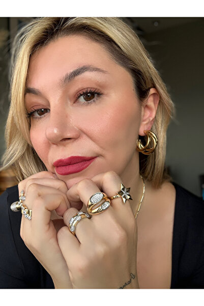 ACCESSORYBYTARZ Mango Viral Model Gold Halka Küpe