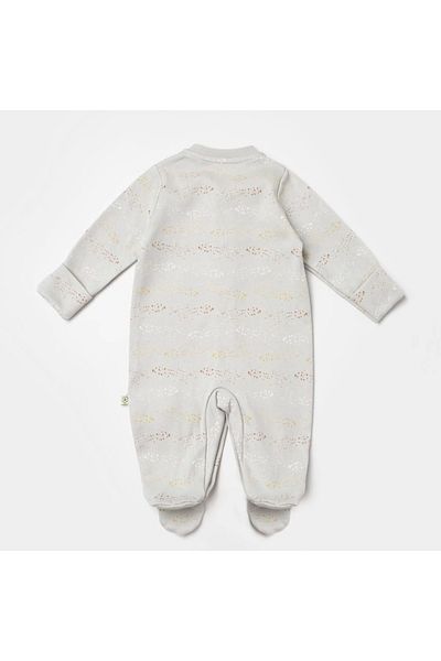 Bibaby Biorganic Penguin Newborn Jumpsuit 60776 Ecru Gray