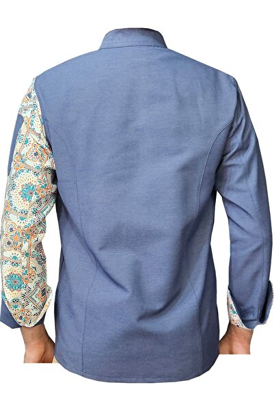 Ant Rotagrup Üniforma ve İş Elbiseleri Chef Jacket Patterned Unisex Long Sleeve Chef Cook Kitchen Jacket with Snap Fasteners Authentic Patterned