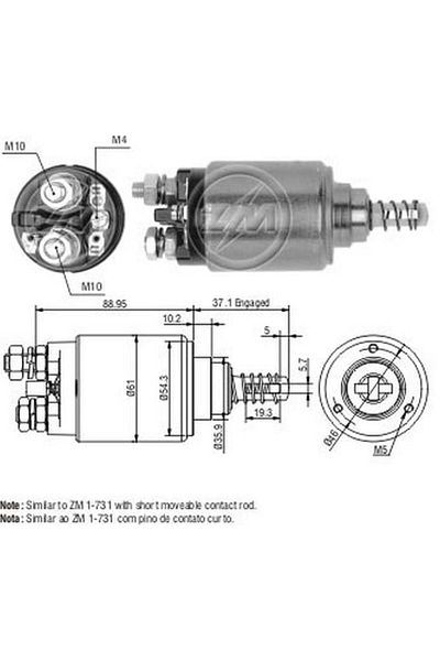 ZM 12v Marş Otomatiği Bosch Tipi Bmm Sağ