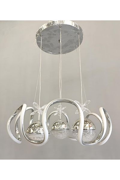 TREND Modern Chrome Led Chandelier with 3 Stage Cloud Sugar Bulk