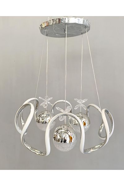 TREND Modern Chrome Led Chandelier with 3 Stage Cloud Sugar Bulk