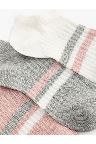 Koton Striped 3-Piece Multi-Colored Booties Socks Set