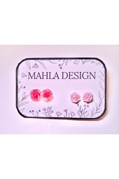 MAHLA طقم أقراط مكون من قطعتين - عيد الحب - طقم هدايا - قلوب - زهور