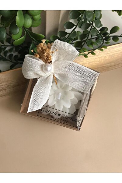 ALAZ TASARIM HOBİ 25 Adet Kutulu Lotus Mum Söz, Nişan, Nikah, Mevlüt, Doğum G...