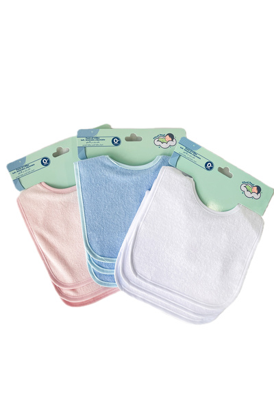 AMCHI BABY Pack of Bibs Soft Washable Adjustable 0+ months - 9pc