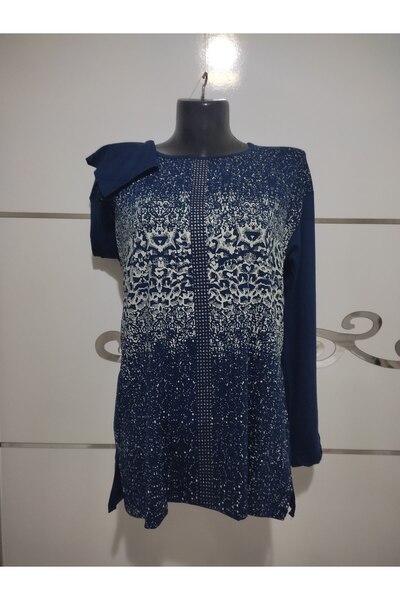 Asyese نيو سيزون منتصف العمر طاقم الرقبة المطبوعة أمي الممشط بلوز