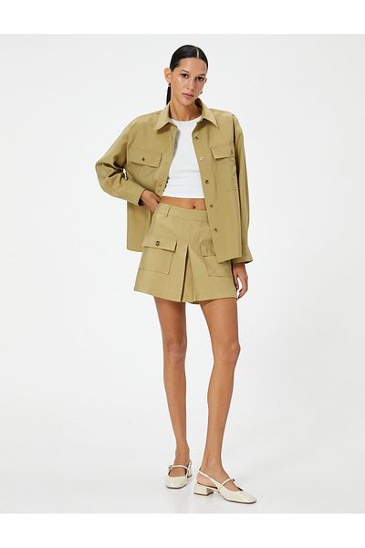 Koton Modal Blended Long Sleeve Shirt - Button and Pocket