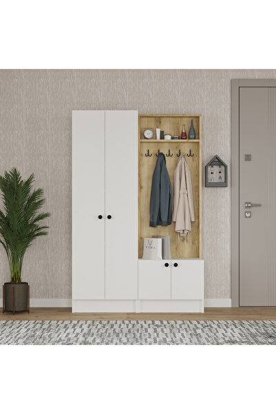 Mufi WooD 4 KAPAKLI ÇENGEL ASKILIK TAMAMEN MDF VESTİYER