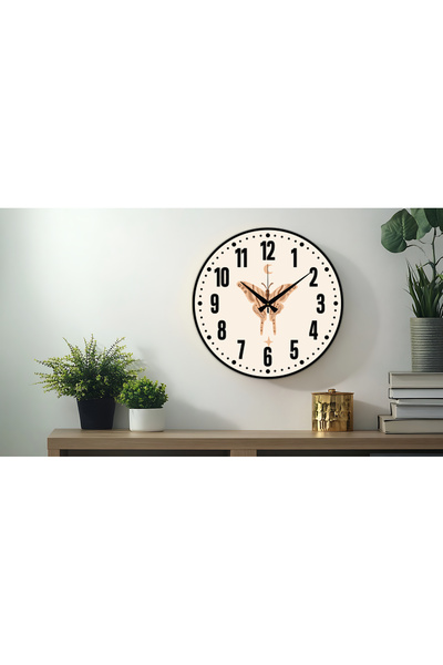 M&H Quality Ceas de perete imprimat UV cu cifre turceze decorative (silencios...