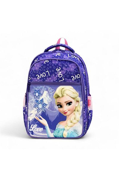 Baginn Geanta pentru scoala primara Set 2 piese Lunchbox Queen of Snows cu termos 42*30 Cm Geanta fetita