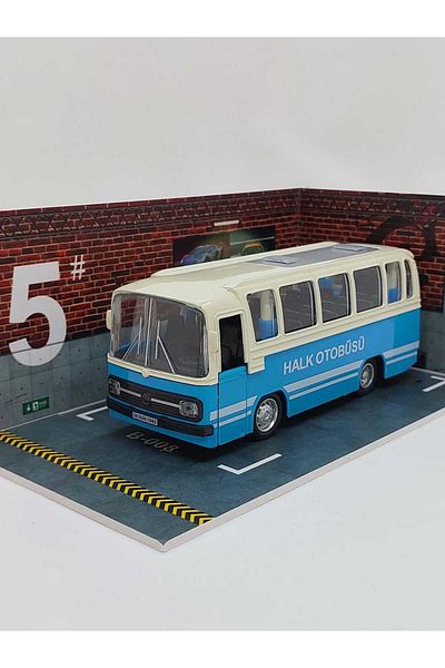 MODEL MAKET حافلة شعبية حنين بمقياس 1/27 مع صوت وضوء (أزرق)